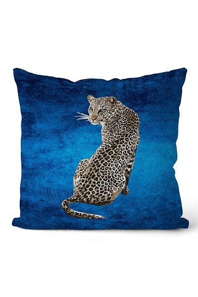 EVPANYA Husă de pernă Blue Leopard cu două fețe Cod: Kir4399