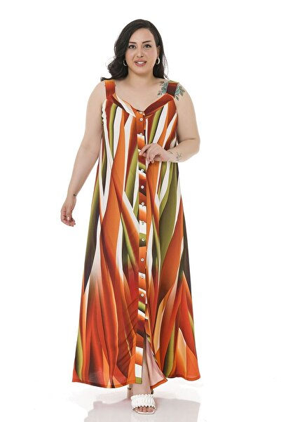 DISENTIS MODEST Μεγάλο μέγεθος Χοντρό λουράκι με κουμπιά μπροστά μακρύ κόκκιν...