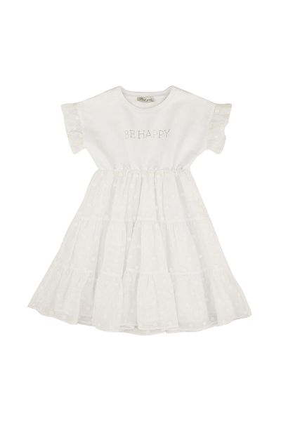 best kids Rochie albă pliată pentru fetiță