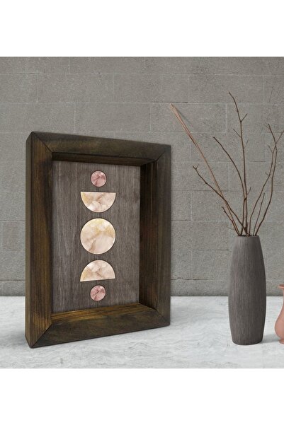 Bk Gift هدية إطار خشبي صلب طبيعي مزخرف بتصميم القمر والشمس 15x20 سم-2