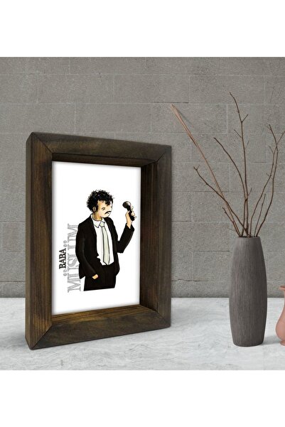 Bk Gift هدية مسلم بابا تصميم ديكور إطار خشبي صلب طبيعي 15x20 سم-2