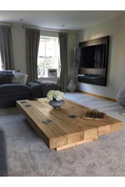 NO ONE EST 2020 Ahşap Gemisi Masif Tasarım Kütük Orta Sehpa