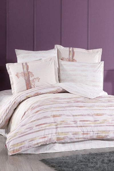 Hobby Blossom Poplin Single Duvet Cover Set - Brown