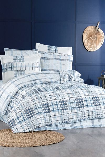 Hobby Escale Poplin Double Duvet Cover Set - Blue