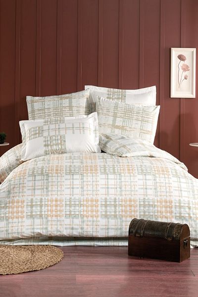 Hobby Escale Poplin Double Duvet Cover Set - Green