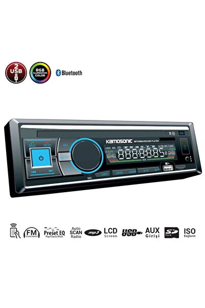 Genel Markalar Oto Teyp 4x50w Bt/2xusb/sd/fm/aux Kamosonic Ks-mx700