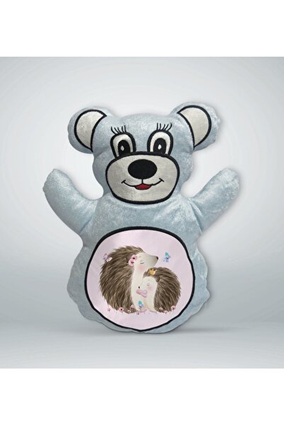 Bk Gift هدية وسادة تيدي بير زرقاء بتصميم قنفذ لطيف-4