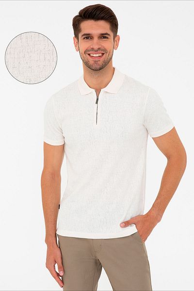 Pierre Cardin Polo Neck Slim Fit Mink T-Shirt