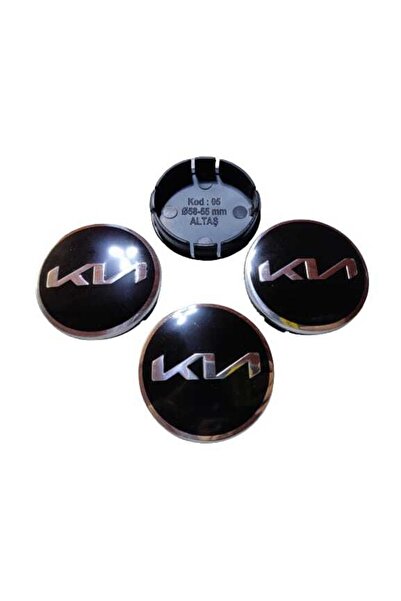 OEM Kia Sıvama Geçme Jant Göbeği Siyah 4 Lü 60-55mm