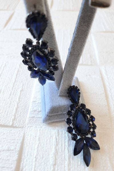 BB wikiki Navy Blue Crystal Stone Henna Wedding Bridal Earring – Bijoux Earring