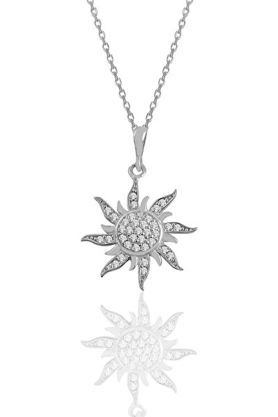 Eva Jewelry Yeni Güneş Gümüş Renk Kaplama Kadın Kolye