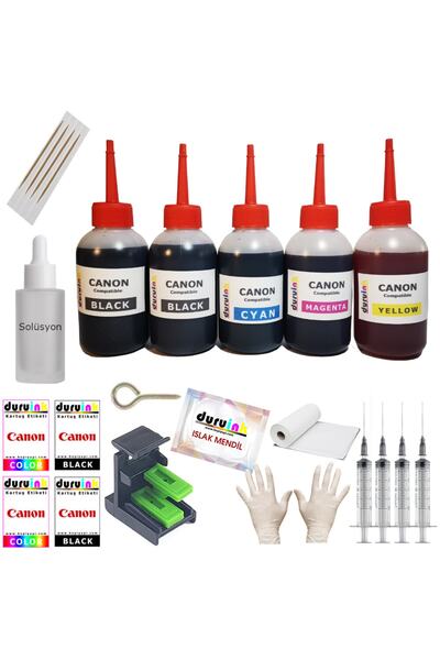 Duruink Canon Pixma E3440 Pg46 Cl56 Yazıcı Uyumlu Kartuş Dolum Seti 5 Li Set ...