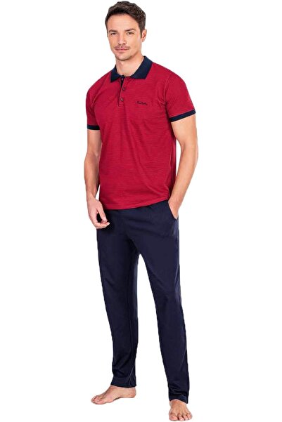 Pierre Cardin 5483 Muški set pidžama - Bordo crvena