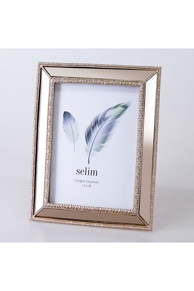 Selim Decor 15x20 Elsira Mirrored Frame Mink