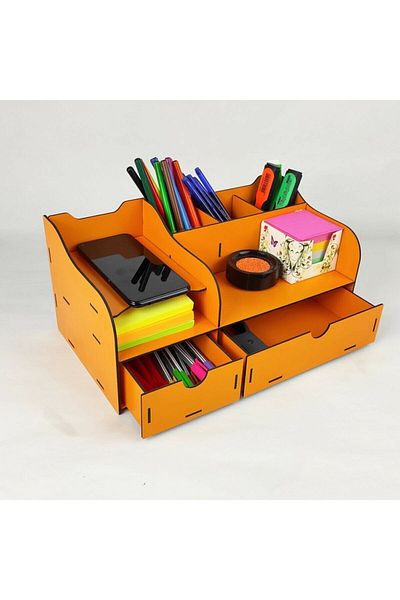 BAAÇ Table Top Organizer with Wooden Drawers