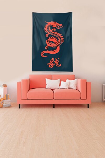linazaitun Black Velvet Dragon Non-Slip Wall Cover - Tapestry
