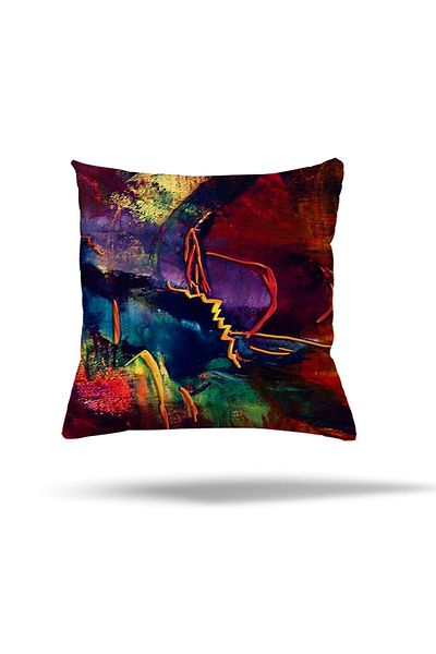 linazaitun Color Transitional Striped Patterned Hidden Zippered Pillow Case Throw Pillow Case Seat Pillow Case