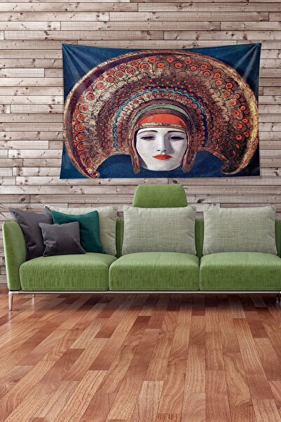 linazaitun Geisha Pattern Traditional Stain Resistant Velvet Textured Fabric ...