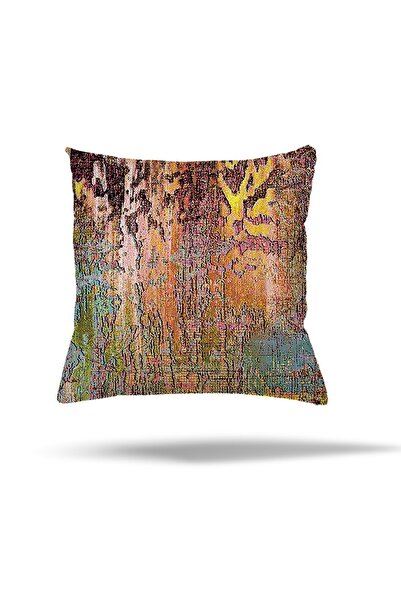 linazaitun Çiçek Ağaç Kilim Etnik Desen Gizli Fermuarlı Yastık Kılıfı Kırlent...