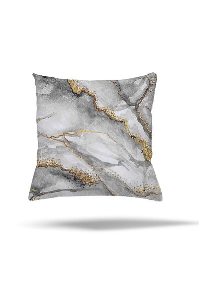 linazaitun Flower Patterned Striped Butterfly Cover with Hidden Zipper - Sofa Pillowcase