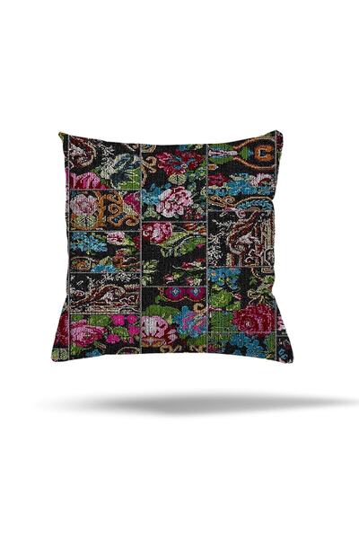 linazaitun Patchwork Çiçek Desen Etnik Gizli Fermuarlı Yastık Kılıfı Kırlent ...