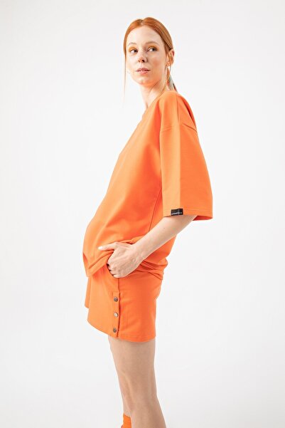 gothamvibes Kadın Base Oversize Şeftali T-shirt