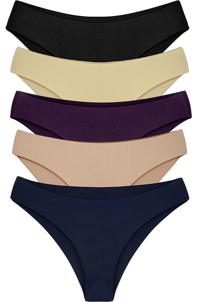 HNX Γυναικεία εσώρουχα 5 Pack Micro Fabric Ghost Non-Trace Bikini