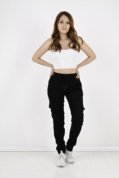 QUITS KIDS Bel Ve Paça Lastikli Yanları Kargo Cep Bayan Pantolon-19000