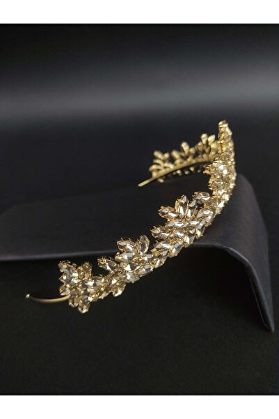 Bontex Αξεσουάρ Μαλλιών Κίτρινη Μεταλλική Στέμμα Νυφικής Χένας με Κίτρινες Κρ...
