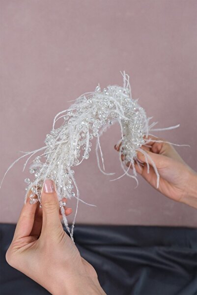 Bontex Γυναικείο αξεσουάρ μαλλιών Capella με φτερά και κρύσταλλα, αξεσουάρ γι...