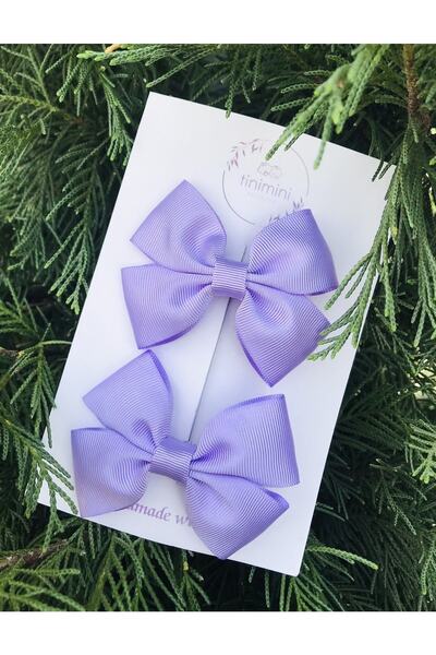 Fleur De Luna Kız Çocuk Lila Ikili Fiyonk Pens Toka Seti