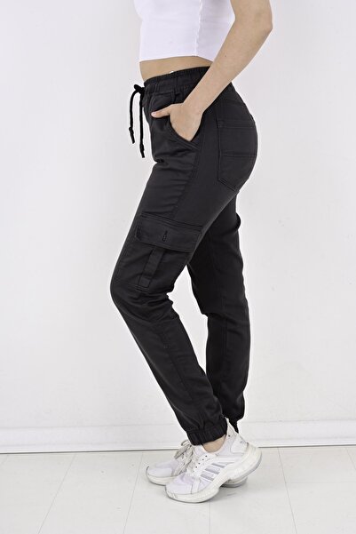 QUITS KIDS Bel Ve Paça Lastikli Yanları Kargo Cep Kadın Pantolon-19000