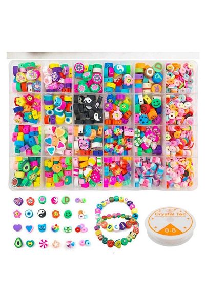 yiğit aksesuar Giant Fimo Bead Set with 300 Pieces Jewelry Supplies Hobby