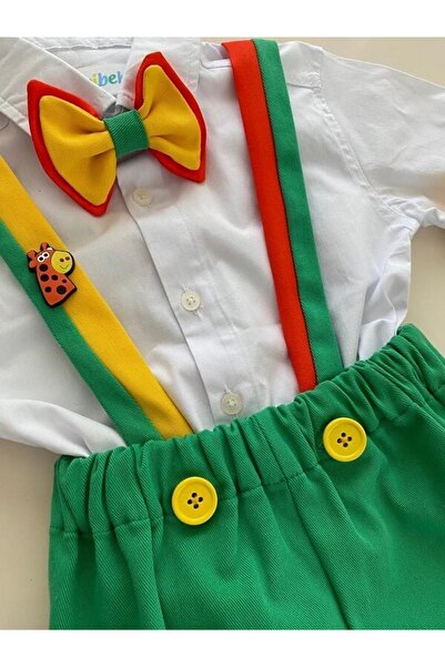 tubibebe Renkli Safari Şort Takım - Doğum Günü Kostümü -
