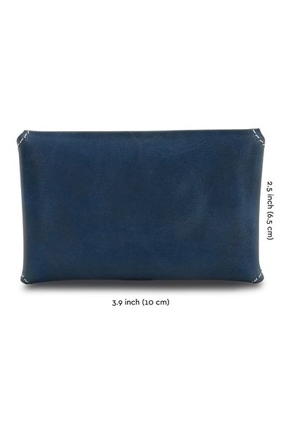 OttoAngelino Θήκη για κάρτες Unisex Blue Otto Angelino από γνήσιο δέρμα