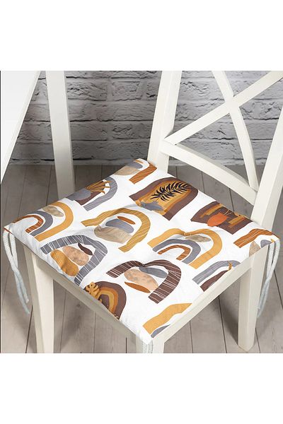 Realhomes Digital Printed Fluffy Chair Cushion with Ethnic Abstract Design