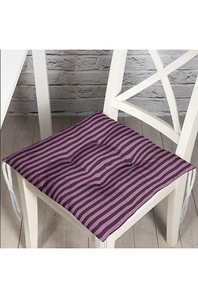 Realhomes Light Dark Plum Colored Line Design Fluffy Chair Cushion