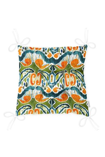 Realhomes Yeşil Damask Tasarımlı Dijital Baskılı Pofidik Sandalye Minderi