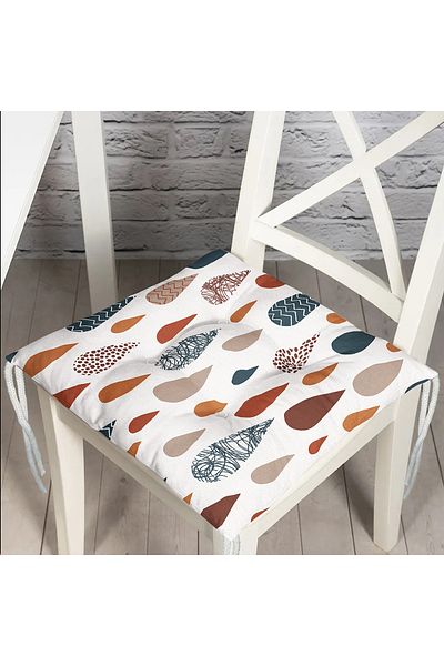 Realhomes Soft Colorful Drop Patterned Fluffy Chair Cushion