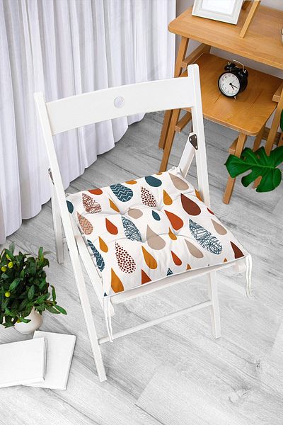 Realhomes Soft Colorful Drop Patterned Fluffy Chair Cushion