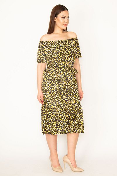 Şans Plus Size Dress - Green - Skater