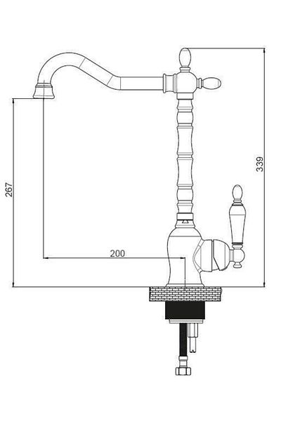 GPD Retro Single Body Cream Granite Sink Faucet Fixture Mte180-kg