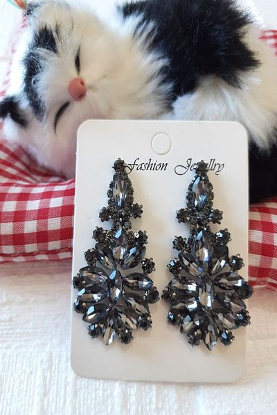 BB wikiki Antresite Crystal Stone Henna Engagement Wedding Bridal Earrings