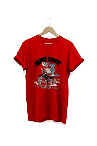 WİDİ Jahač ajkula Štampano Crvena T-shirt