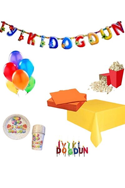 Happyland Colorful Birthday Party Package Economical Set Colored Happy Birthd...