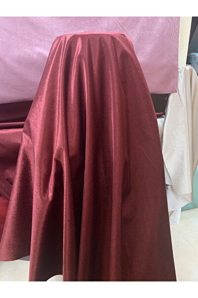sersa Yerli Parlak Kadife Döşemelik Kumaş Bordo 8143