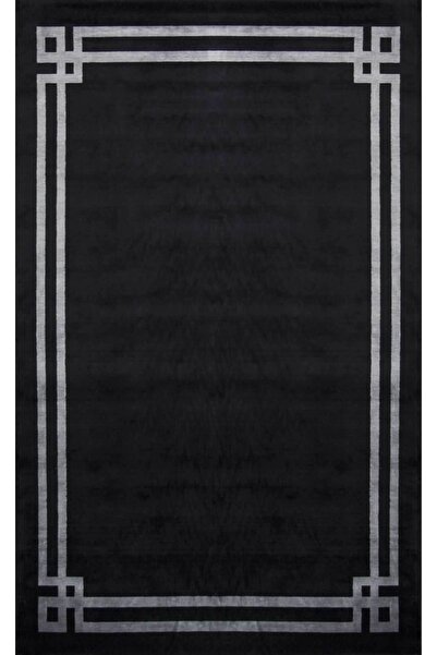 Eko Halı Vogue Vg 01 Black Grey Uşaklı Kadınların El Emeği Ile Şekilenen Bamb...