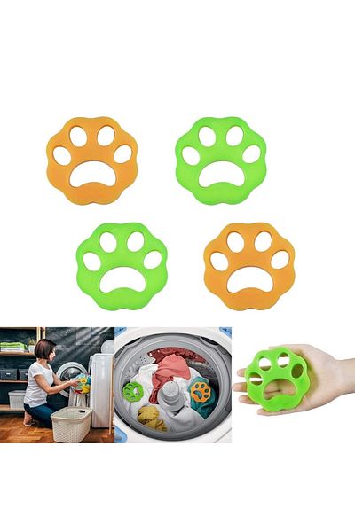 SARFEX Feather Dust Collector 4 Pieces with Paw Design Washable Multi-Purpose Practical