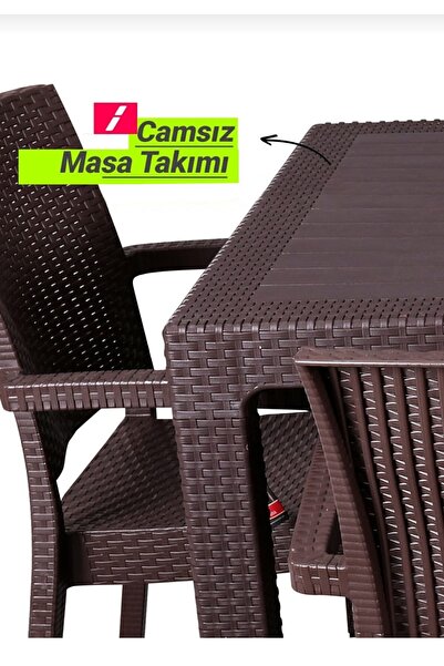 Capissi 90x150 Camsız Masa Takımı Zeugma 6 Koltuklu