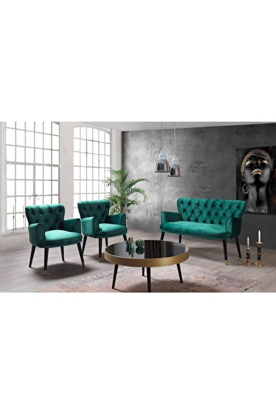 Genel Markalar Fiesta Zümrüt Yeşil Kollu Çayseti Koltuk Takımı